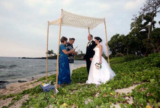 Jewish Wedding under chuppah in Hawaii